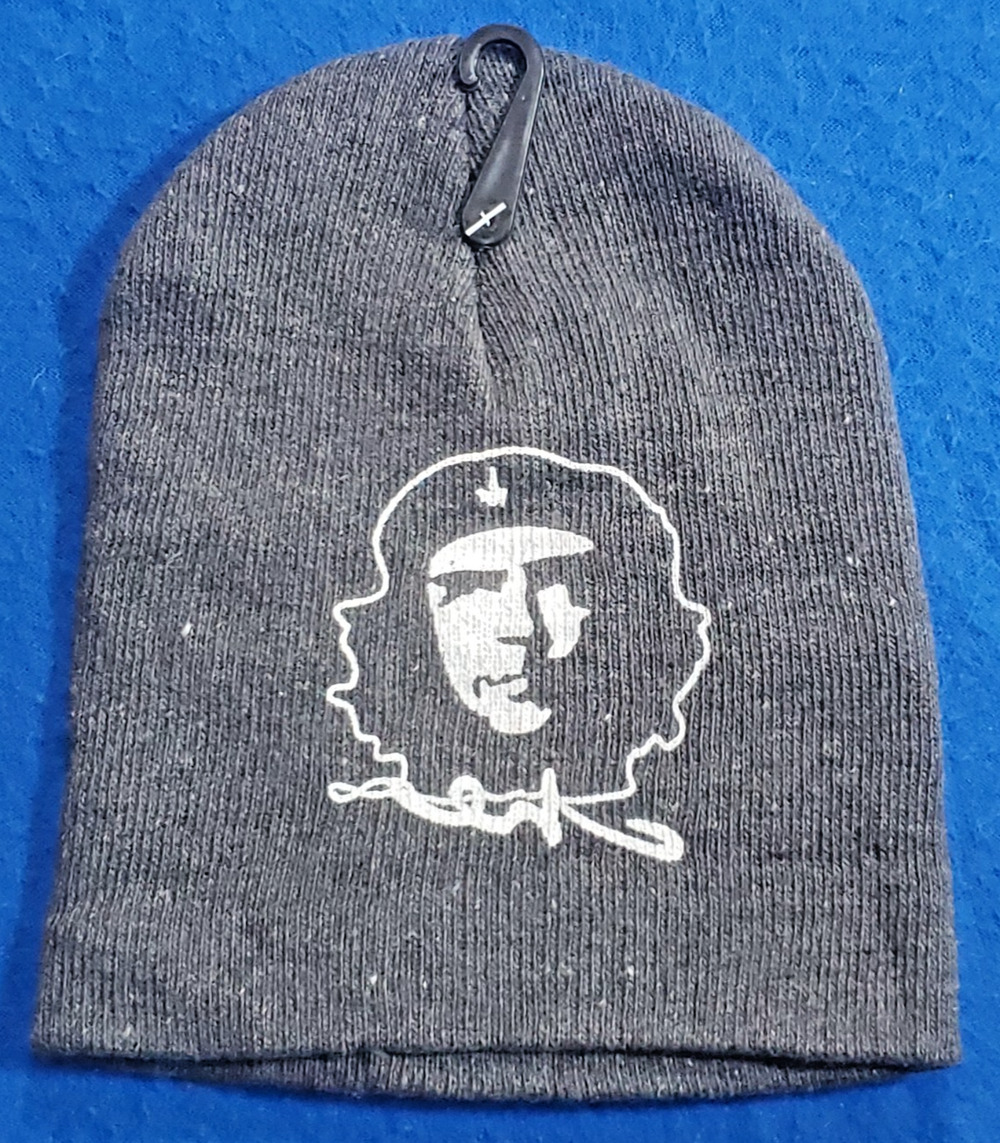 Che Guevara Beanie Hat Gray Knit Winter Skull Cap Slouchy Cuffless One Size